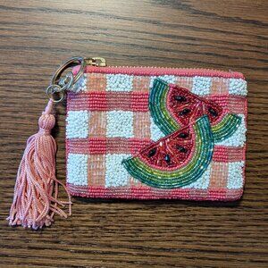 Anthropologie Beaded Coin Purse: Picnic Edition
